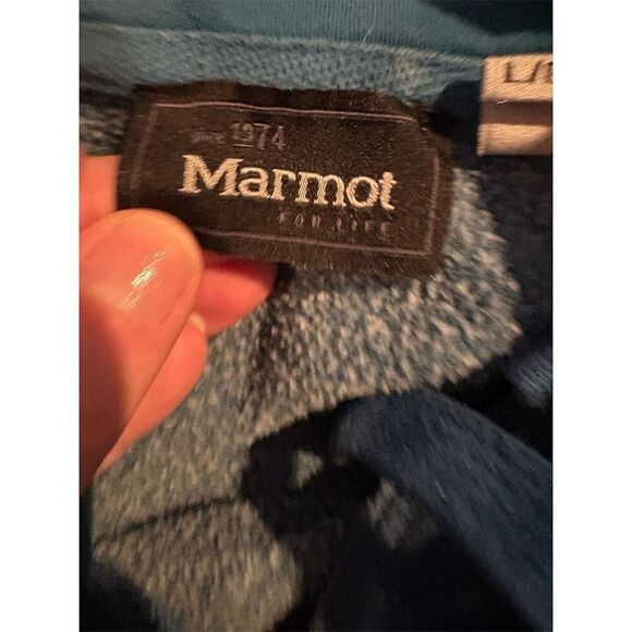 Marmot Men's Large Green Graphic Logo Pullover Hoodie - Picture 7 of 10